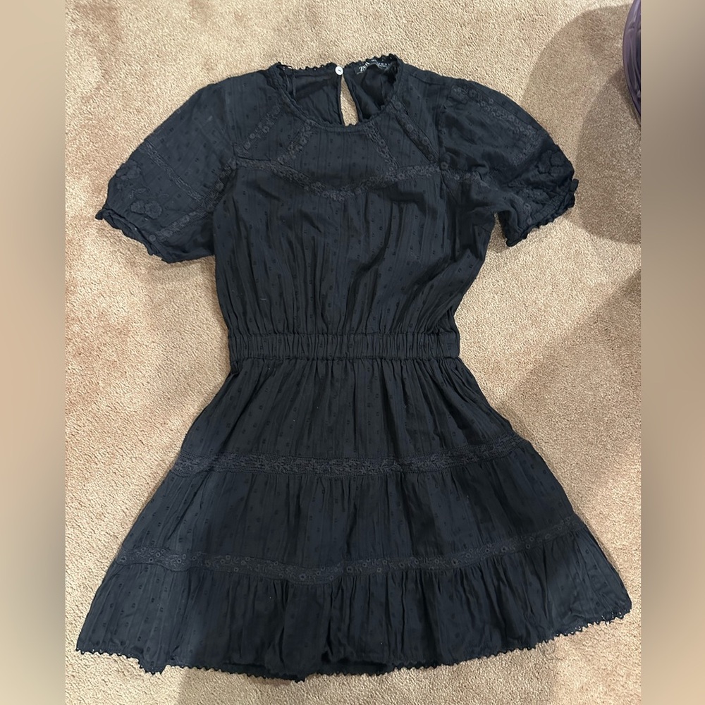 Zara cotton and lace mini dress